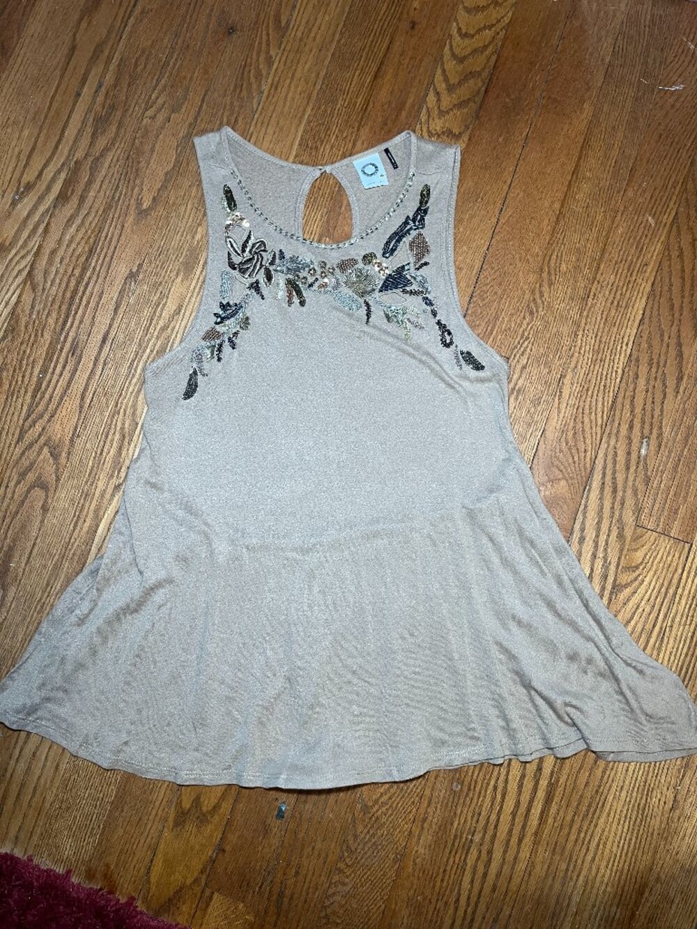 Women's Beaded Sequin Tank Top Size Medium Made In India